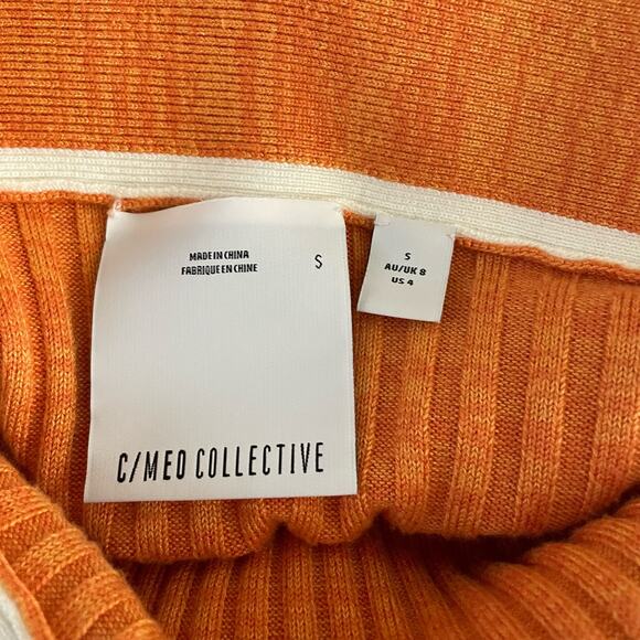 C/Meo Womens  Collective Still In Love‎ Knit Midi Skirt, Orange NWT - Picture 6 of 7